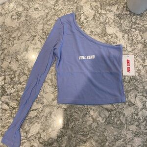 Nelk Boys Full Send Women’s Rib Shirt Size XS NWT Blue/Purple